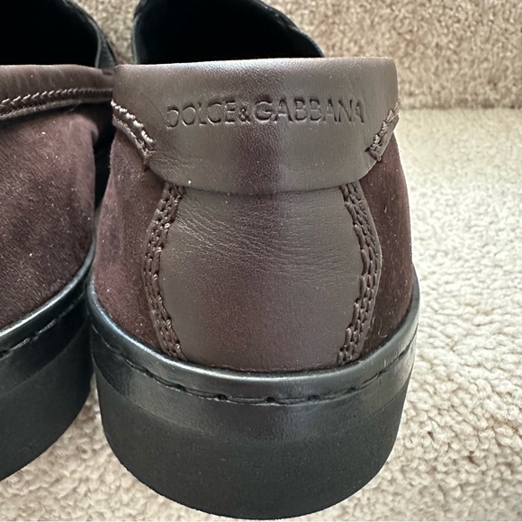 New with box Dolce Gabbana Mens Suede Slip-on Shoes Size US 9.5 EU 42 - Picture 4 of 8
